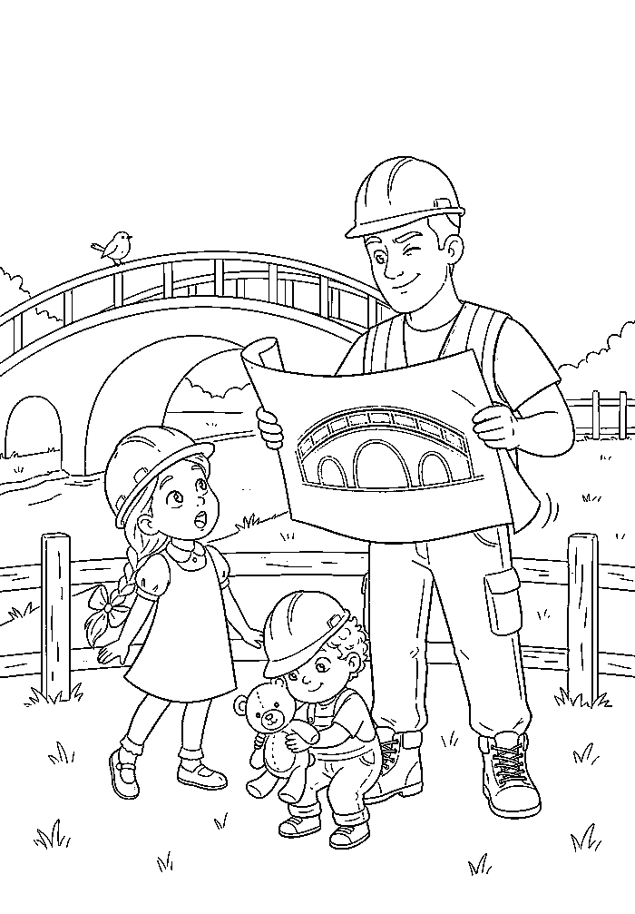 Colouring page 1 from My Daddy is a Civil Engineer