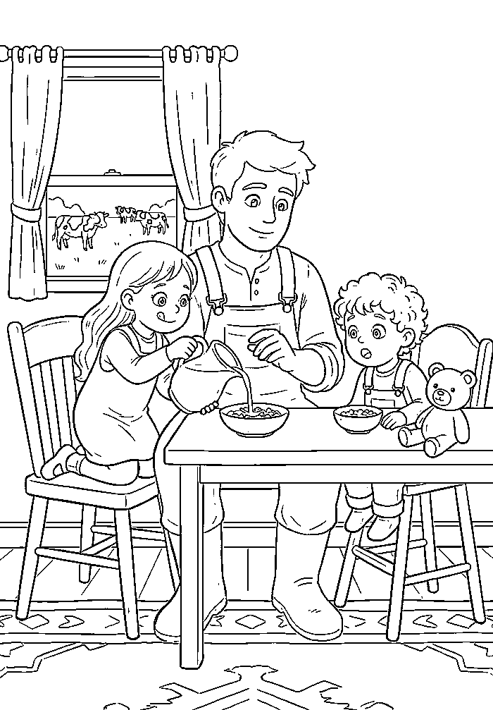 Colouring page 2 from My Daddy is a Farmer