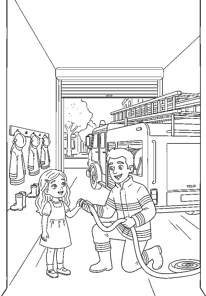 Colouring page 1 from My Daddy is a Firefighter