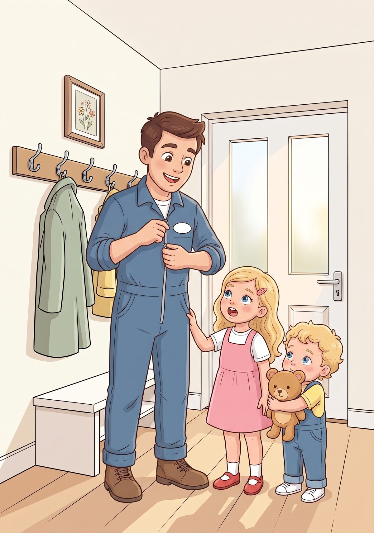 Lea loved asking questions. One morning, as her daddy zipped up his blue jumpsuit, she tugged on his sleeve. "Daddy,"...
