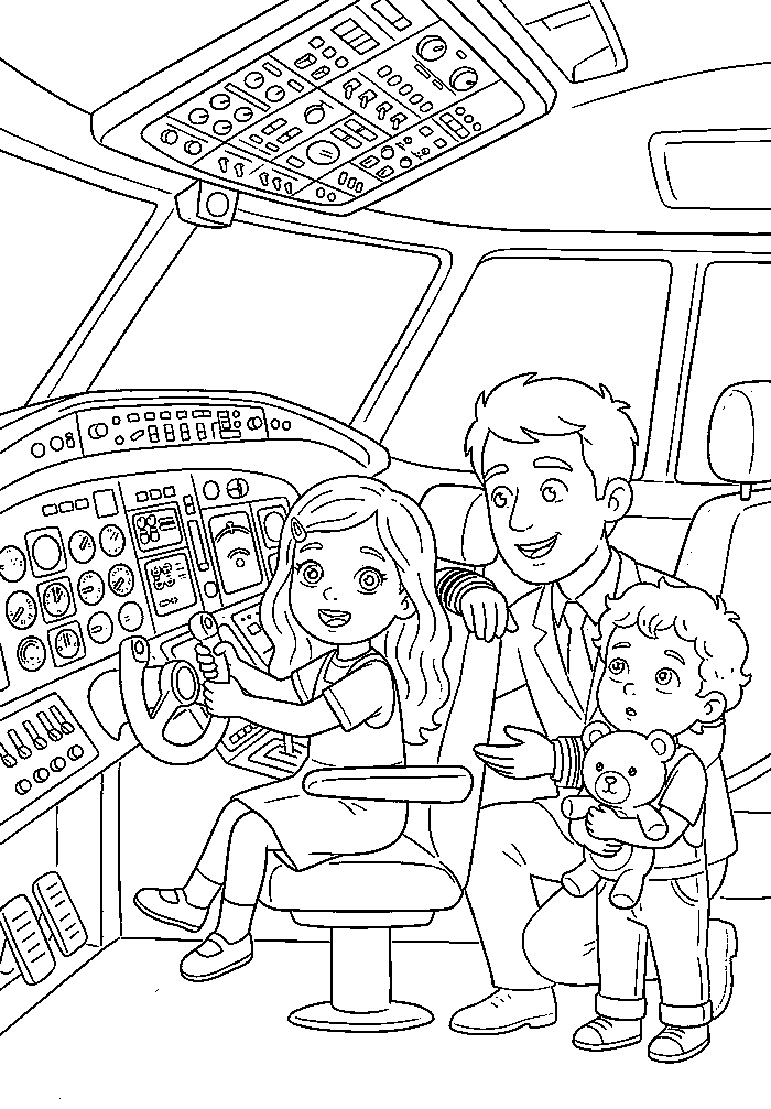 Colouring page 1 from My Daddy is a Pilot
