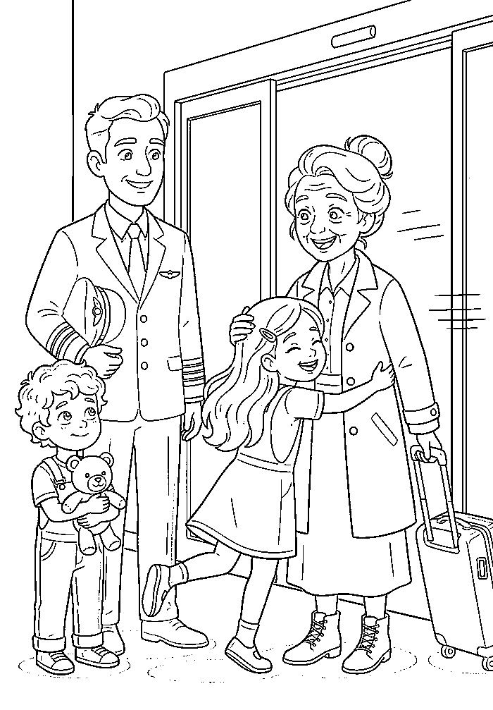 Colouring page 2 from My Daddy is a Pilot