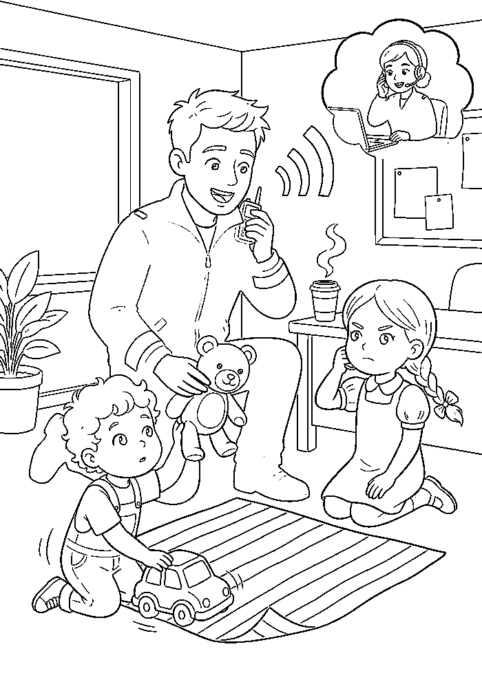Colouring page 1 from My Daddy is a Police Officer