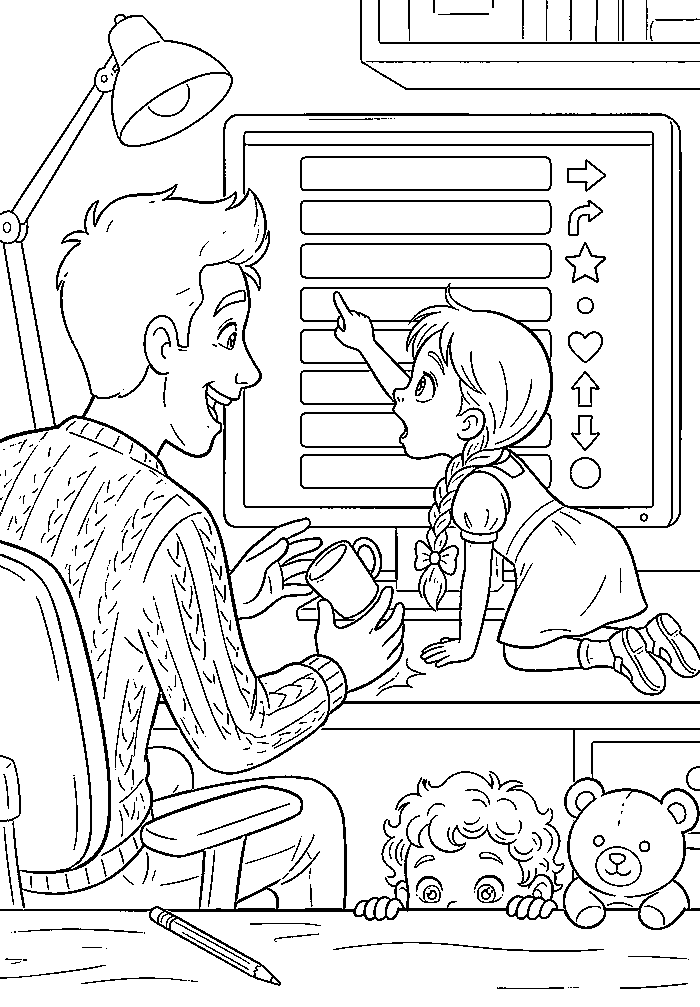 Colouring page 1 from My Daddy is a Software Developer