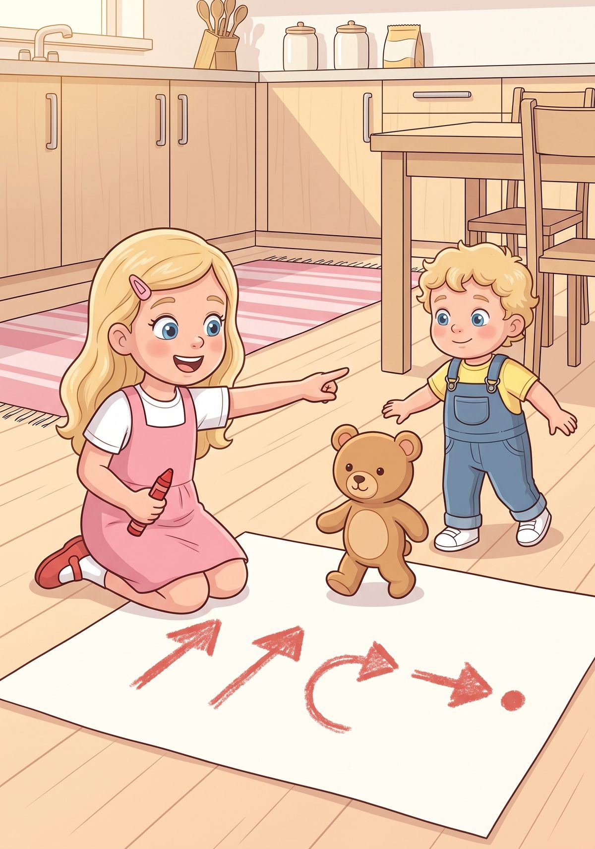 When she got home, Lea wrote her own program. She drew arrows on paper — forward, forward, turn, stop — and Teddy...