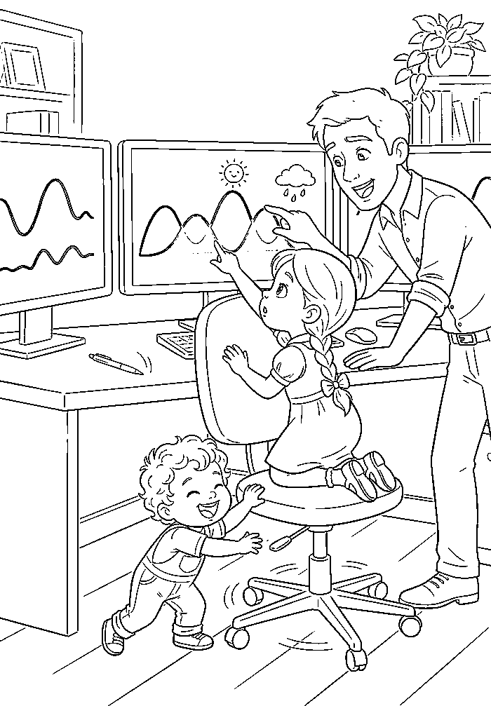 Colouring page 1 from My Daddy is a Trader