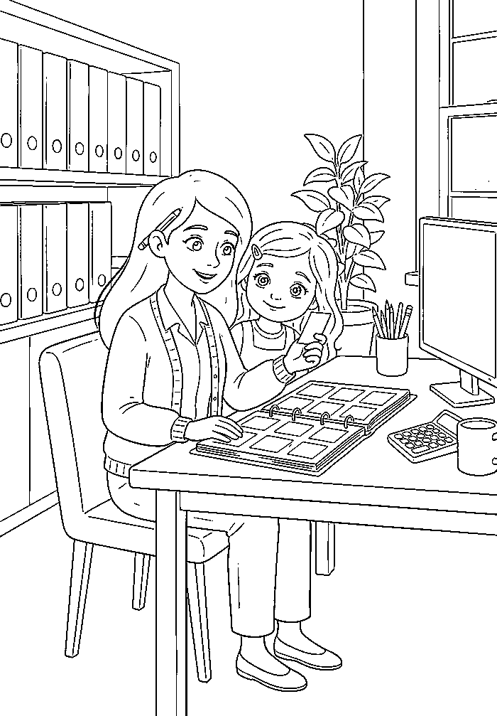 Colouring page 1 from My Mommy is a Bookkeeper