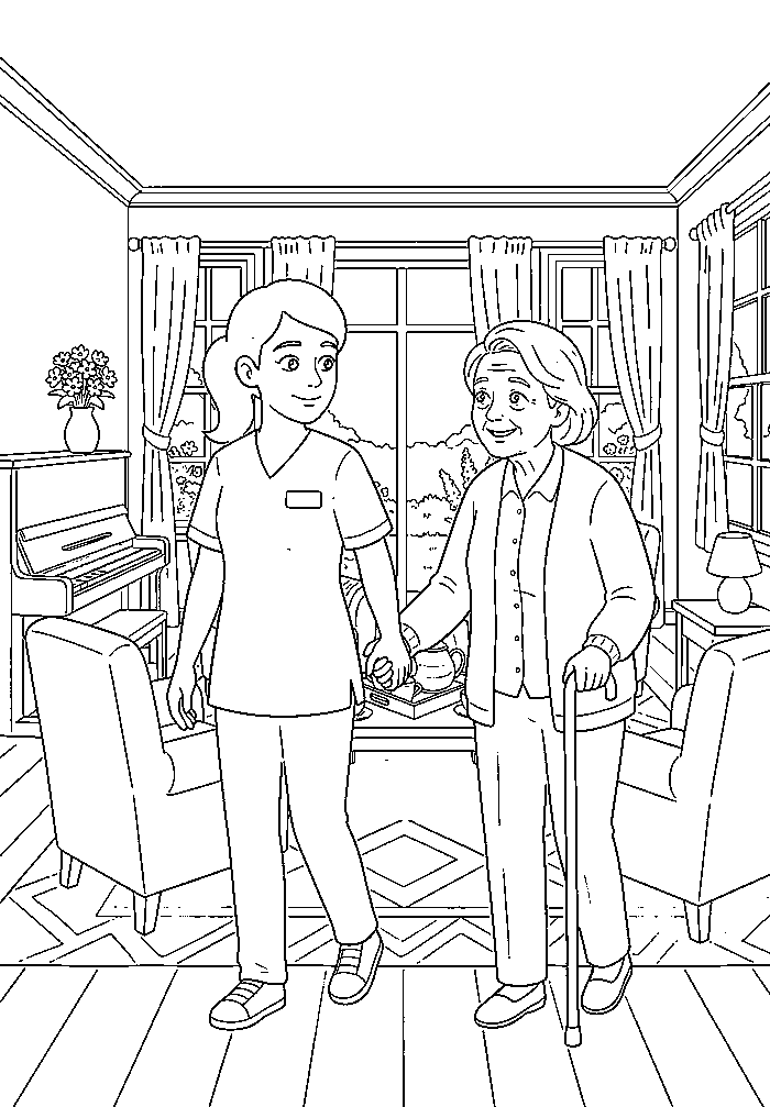 Colouring page 1 from My Mommy is a Care Taker