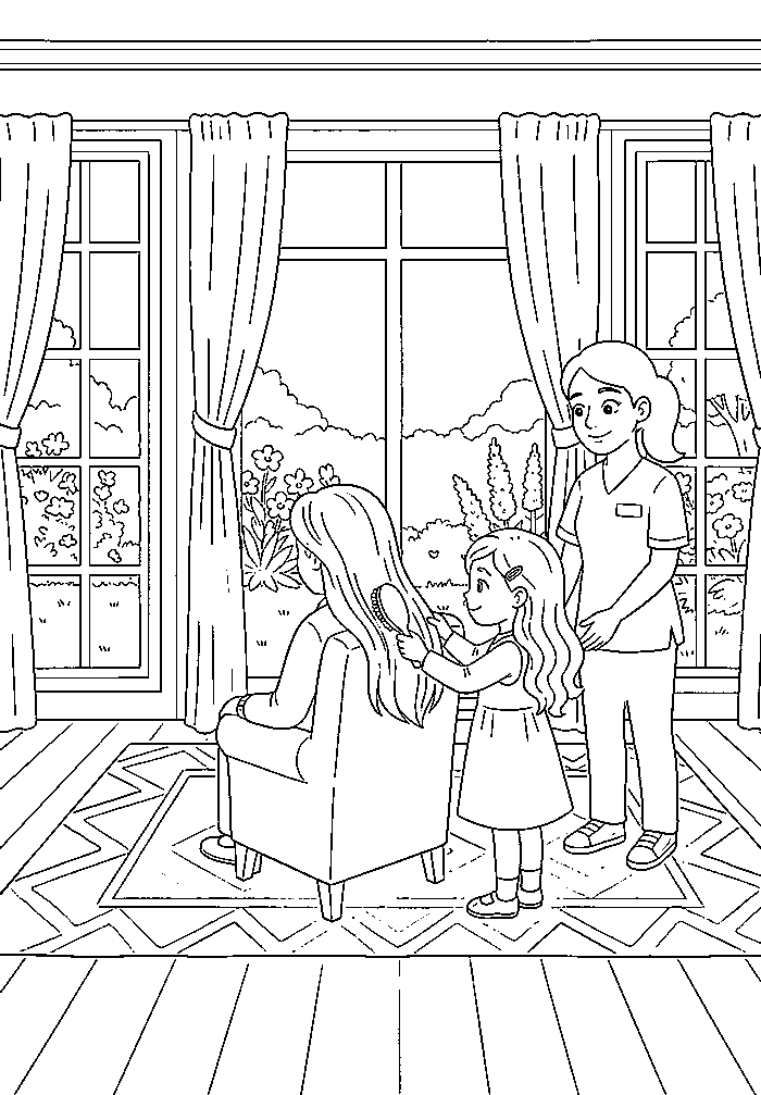 Colouring page 2 from My Mommy is a Care Taker