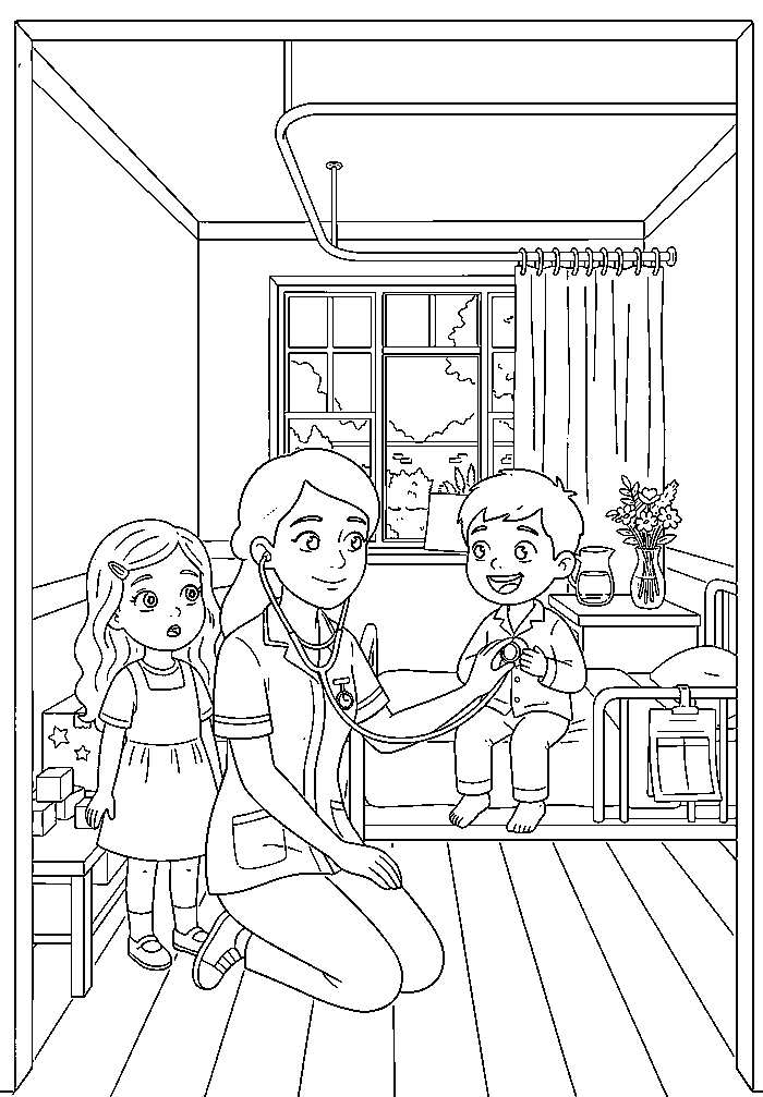 Colouring page 1 from My Mommy is a Nurse