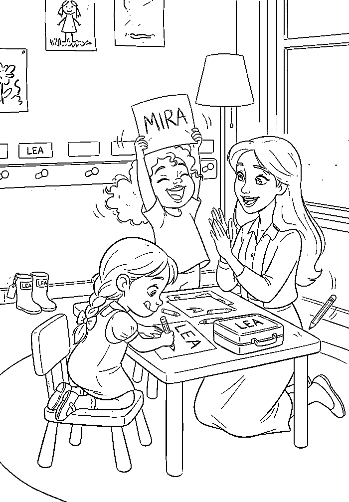 Colouring page 2 from My Mommy is a Teacher