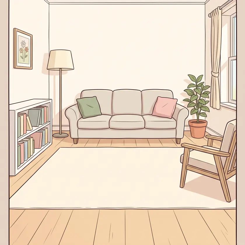 The living room in Lea's house