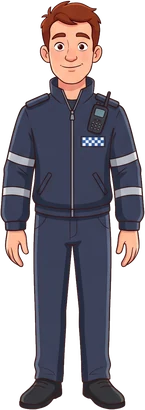 Lea's police officer at work